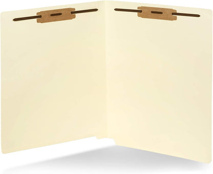 Blue Summit Supplies 50 End Tab Fastener File Folders, 2 Fastener, Manila