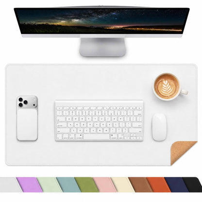 AFIING Large Desk Mat, 47" x 17",Black,Leather Desk Pad Protector for Mouse