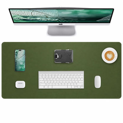 AFIING Desk Pad Protector 23.6" x 13.7" - Non-Slip Waterproof PU Leather Desk Mat for Mouse, Keyboard, Laptop, Office and Home Workspace (Beige)