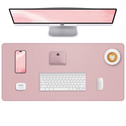AFIING Desk Pad Protector 23.6" x 13.7" - Non-Slip Waterproof PU Leather Desk Mat for Mouse, Keyboard, Laptop, Office and Home Workspace (Beige)
