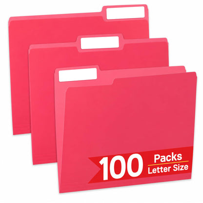 VZCPYTPM 100 Packs File Folder,1/3-Cut Tabs,Blue File Folders Letter Size