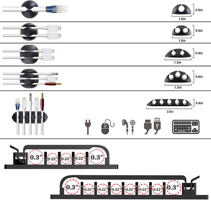311Pcs Cable Management Organizer Kit 4 Cable Sleeve Split