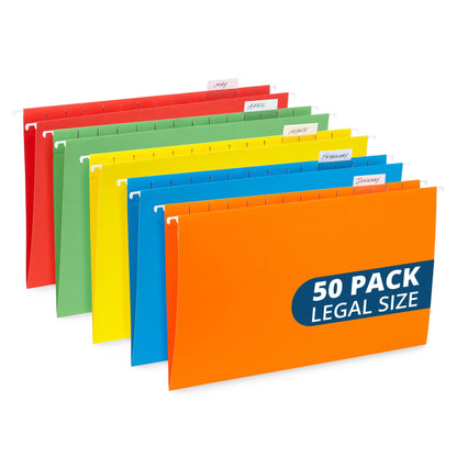 Blue Summit Supplies 50 Legal Size Hanging File Folders, Green