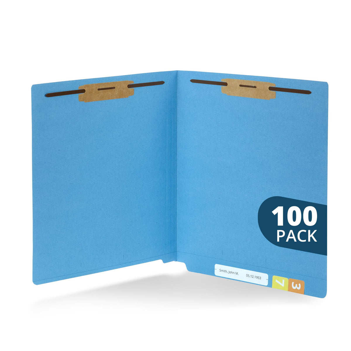 Blue Summit Supplies 100 End Tab Fastener File Folders, Manila