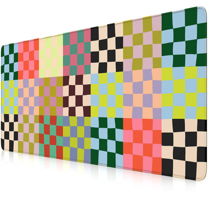 iCasso Desk Mat,Cute Desk Cover for Women,35.4x15.7in,Checkered
