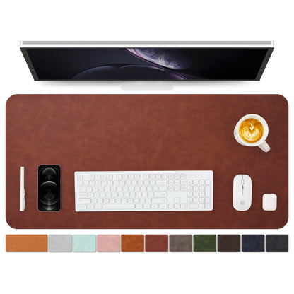 Distressed Leather Desk Mat - Non-Slip PU Desk Pad for Office and Home - Desk Organization and Accessories - Ideal for Large Mouse Pad and Desk Mats on Top of Desks(Espresso,31.5"x 15.7")