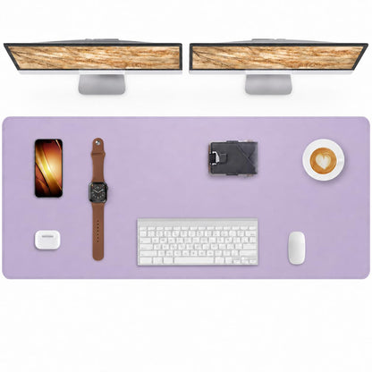 AFIING Desk Pad Protector 23.6" x 13.7" - Non-Slip Waterproof PU Leather Desk Mat for Mouse, Keyboard, Laptop, Office and Home Workspace (Beige)