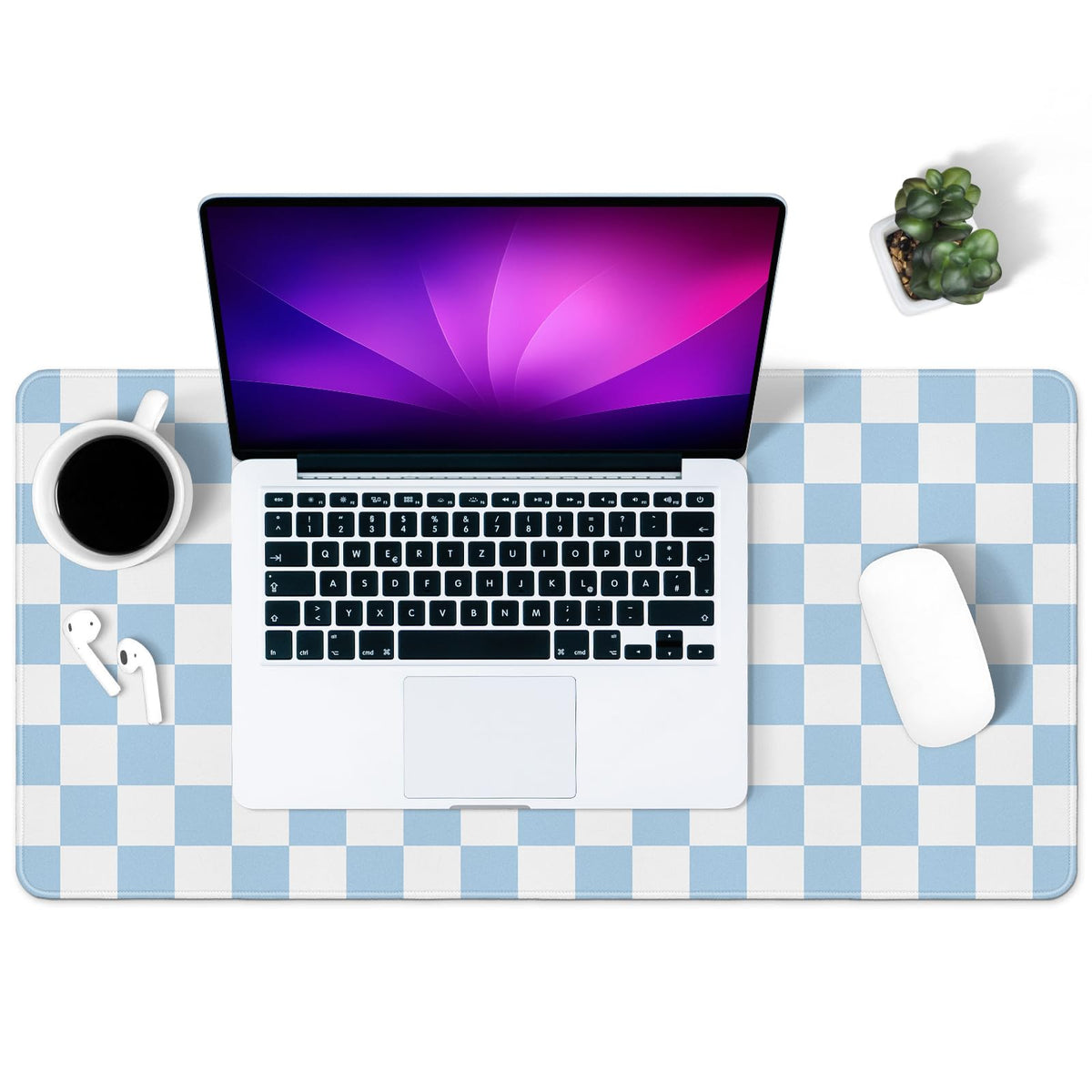 Green Striped Desk Mat Large Mouse Pad Cute Desk Pad Keyboard Computer Mat