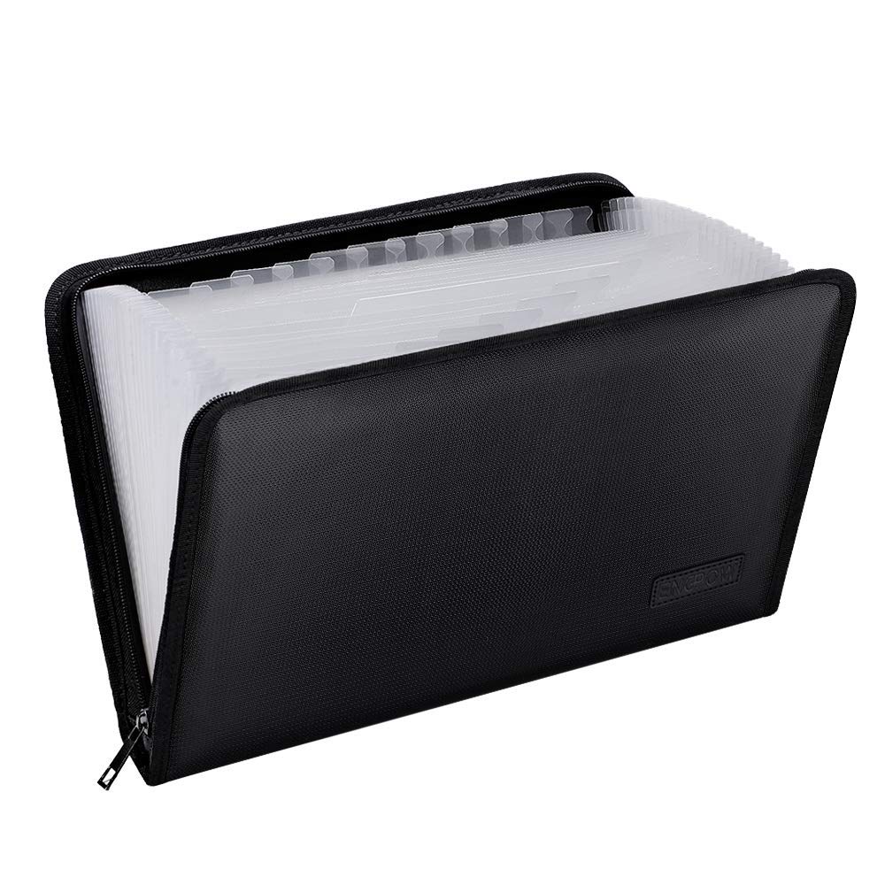ENGPOW Expanding File Folder,Fireproof 13 Pockets Document Organizer Bag