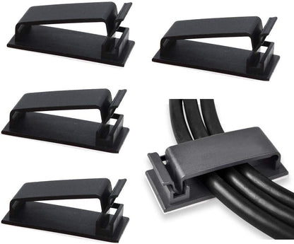 SOULWIT 50Pcs Self Adhesive Cable Management Clips - Black