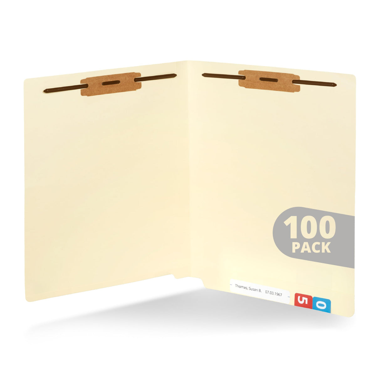 Blue Summit Supplies 100 End Tab Fastener File Folders, Manila