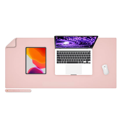 Leather Desk Pad,Wolaile 36x17 inch Large Mouse Pad,Waterproof Non-Slip Writing Desk Blotter,Computer Mat Desktop Protector for Office Home,Black