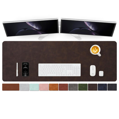 Distressed Leather Desk Mat - Non-Slip PU Desk Pad for Office and Home - Desk Organization and Accessories - Ideal for Large Mouse Pad and Desk Mats on Top of Desks(Espresso,31.5"x 15.7")