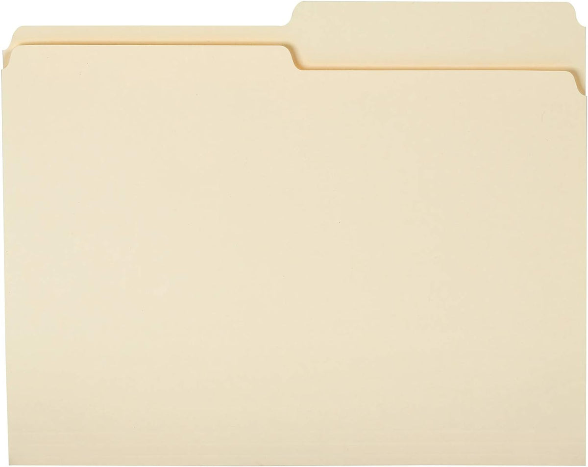 Amazon Basics Manila File Folders, Letter Size, 1/2 Tab in Left and Right Positions, 8.5" x 11", 36-Pack