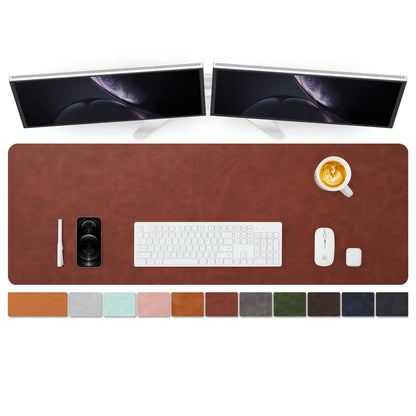 Distressed Leather Desk Mat - Non-Slip PU Desk Pad for Office and Home - Desk Organization and Accessories - Ideal for Large Mouse Pad and Desk Mats on Top of Desks(Espresso,31.5"x 15.7")