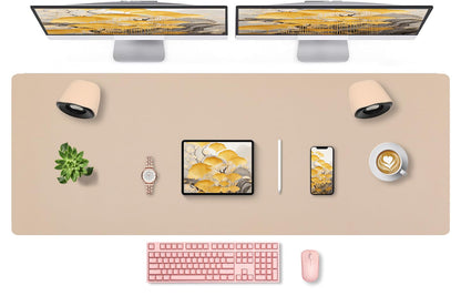 Bloss Green Desk Mat, Desk Matt for Desktop, Large Leather Desk Pad, Desk Pad Mat Waterproof, Computer Mat for Office Work/Home/Decor (31.5 x 15.7 Inches)