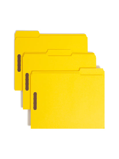 Smead Blue Fastener File Folders with Prongs, 3 Tab Letter Size