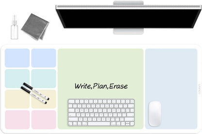 loukin Non-Slip Dry Erase Desk Mat, 32''x14'' Writing Mouse Pad for Office