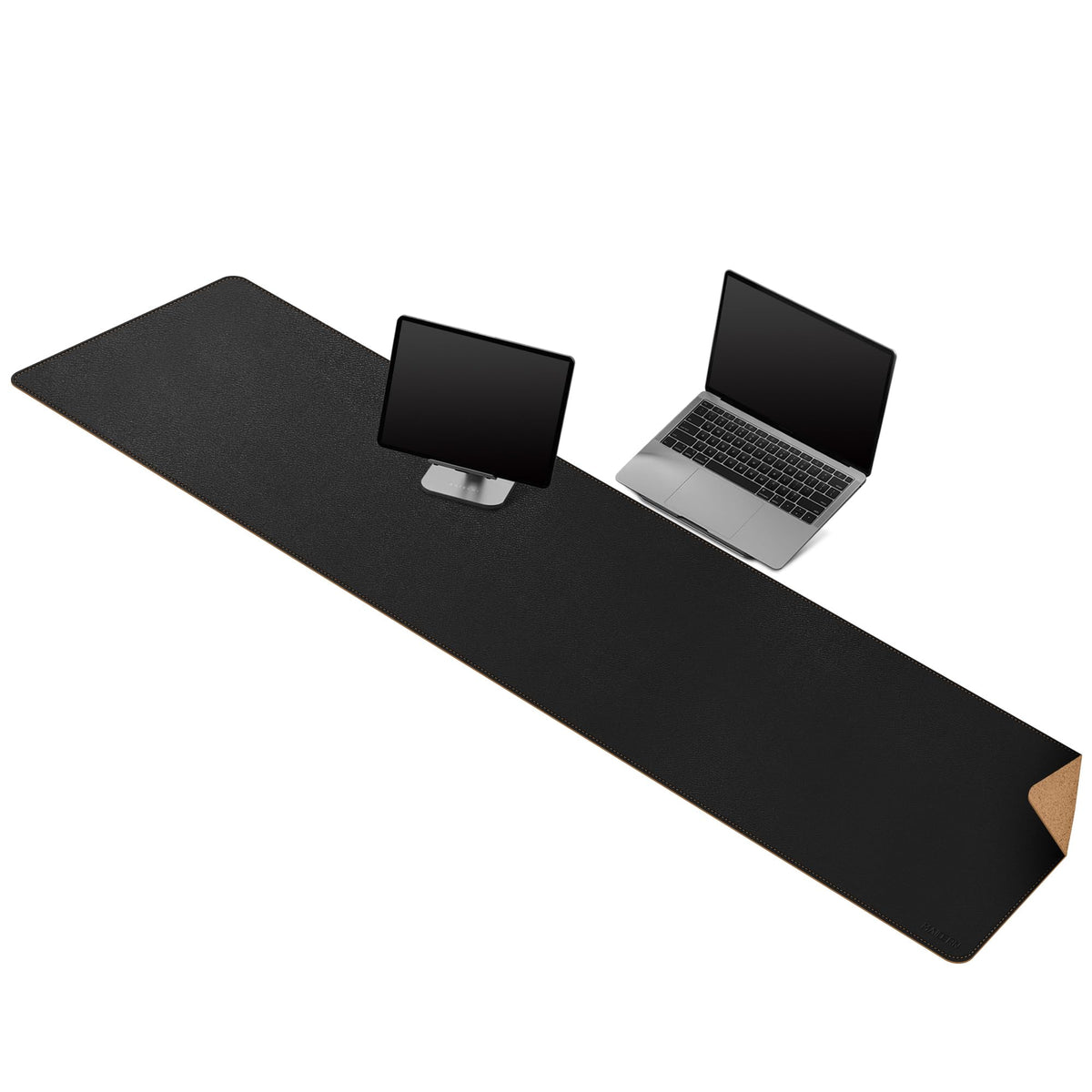 MAIDERN 43.3”x 19.6” Cork & Leather Desk Mat, Large Desk Pad (Cream)