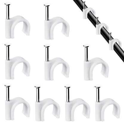 Abnii Cable Nails Clips, 400 Pcs, 4mm 6mm 8mm 10mm, Wire Wall Clips, White