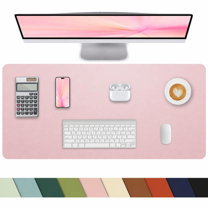 Leather Desk Pad Protector, Office Desk Mat, Large Mouse Pad, Non-Slip PU Leather Desk Blotter, Laptop Desk Pad Desk Accessories for Office and Home (Black, 40" x 17")