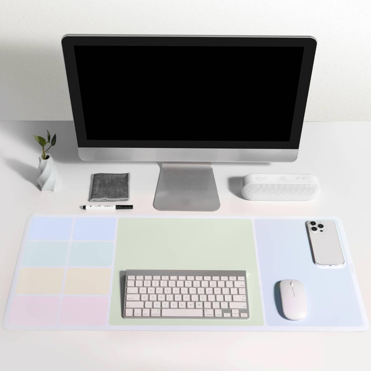 loukin Non-Slip Dry Erase Desk Mat, 32''x14'' Writing Mouse Pad for Office