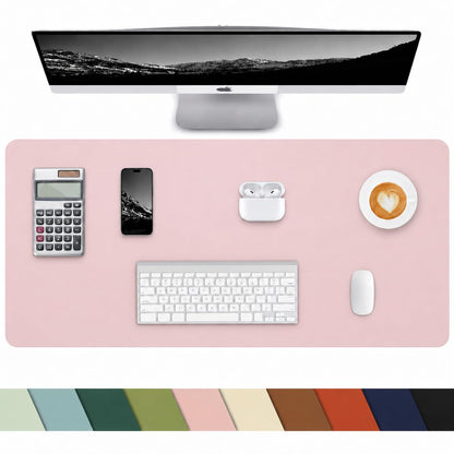 Leather Desk Pad Protector, Office Desk Mat, Large Mouse Pad, Non-Slip PU Leather Desk Blotter, Laptop Desk Pad Desk Accessories for Office and Home (Black, 40" x 17")