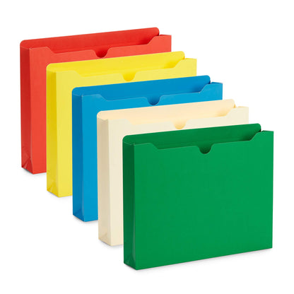 Blue Summit Supplies 25 Expandable File Folders, Letter Size, 2", Assorted