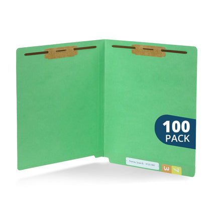 Blue Summit Supplies 100 End Tab Fastener File Folders, Manila