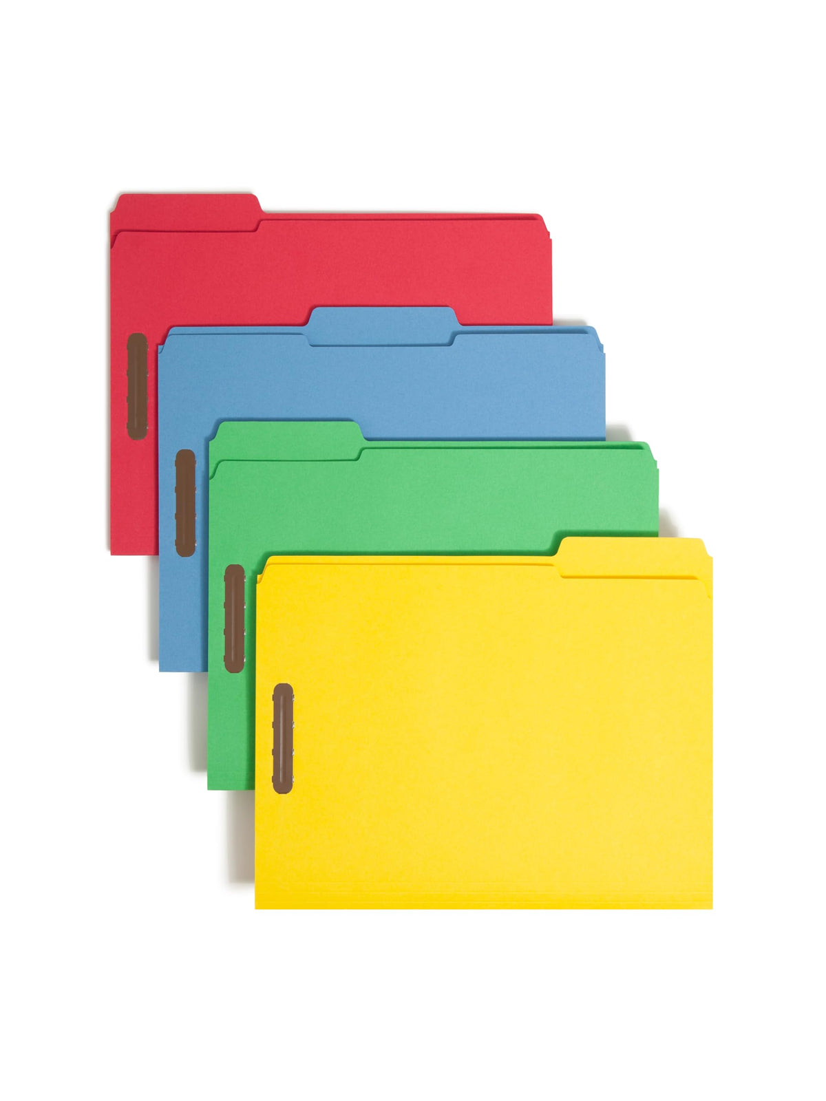 Smead Blue Fastener File Folders with Prongs, 3 Tab Letter Size