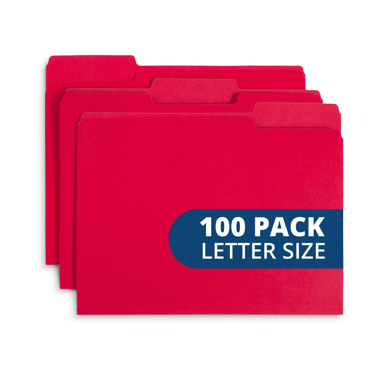 Blue Summit Supplies 100 File Folders, Letter Size, 1/3 Cut Tab, Blue
