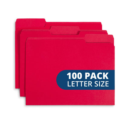 Blue Summit Supplies 100 File Folders, Letter Size, 1/3 Cut Tab, Blue