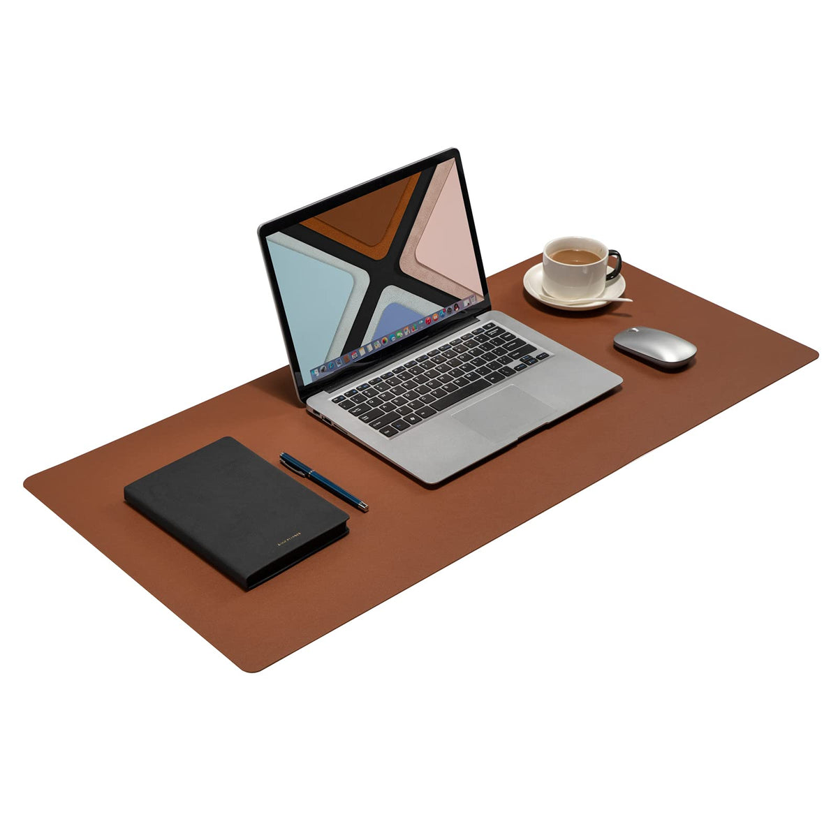 Leather Desk Pad,Wolaile 36x17 inch Large Mouse Pad,Waterproof Non-Slip Writing Desk Blotter,Computer Mat Desktop Protector for Office Home,Black