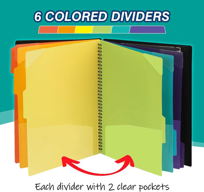 H4D 12 Pocket Poly Project Organizer, Multi Pocket Folder, Primary Colors