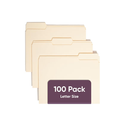 Smead File Folders Letter Sized, 1/3-Cut Tab, Assorted Positions, Letter Size Manila Folders, 100 Per Box (10330)