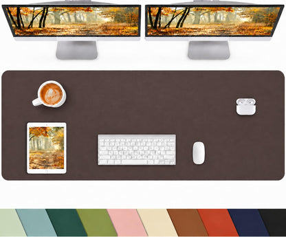 Leather Desk Pad Protector, Office Desk Mat, Large Mouse Pad, Non-Slip PU Leather Desk Blotter, Laptop Desk Pad Desk Accessories for Office and Home (Black, 40" x 17")