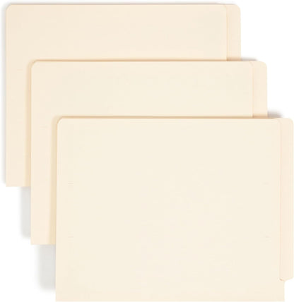 Smead Shelf-Master End Tab File Folders, 100 Count, Manila, Reinforced Straight-Cut Tabs, Letter Size