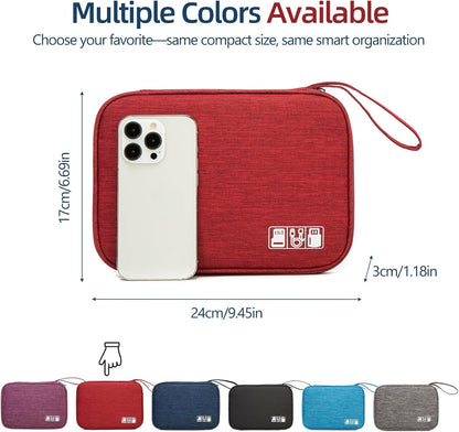 Small Cable Organizer Travel Case for Chargers, Cords&Accessories