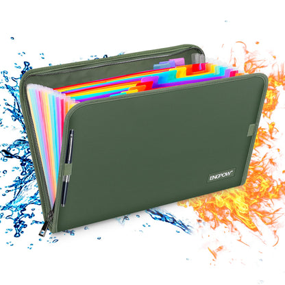 ENGPOW Expanding File Folder,Fireproof 13 Pockets Document Organizer Bag