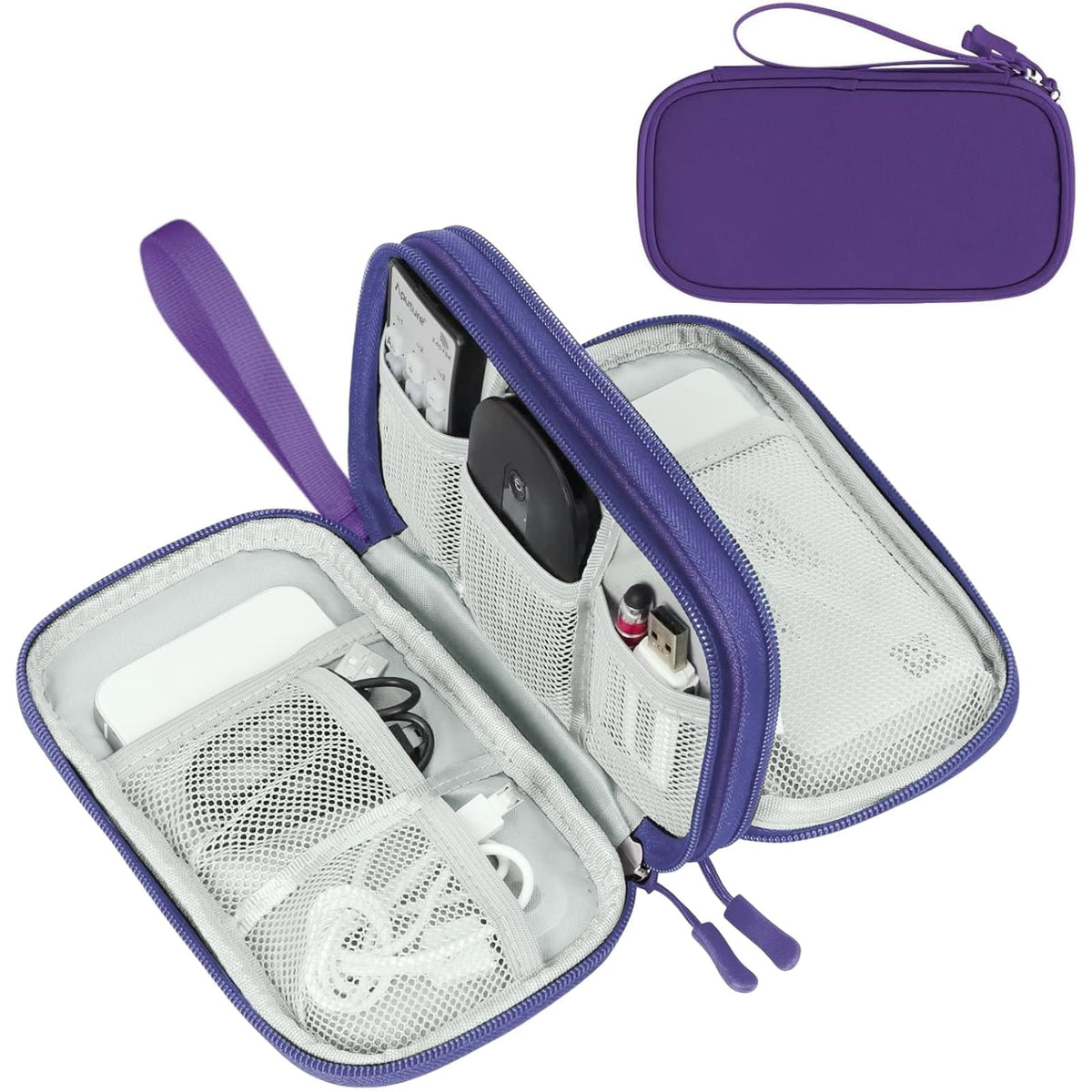 FYY Electronic Organizer, Travel Tech Pouch Bag, Cable Organizer Wine Red