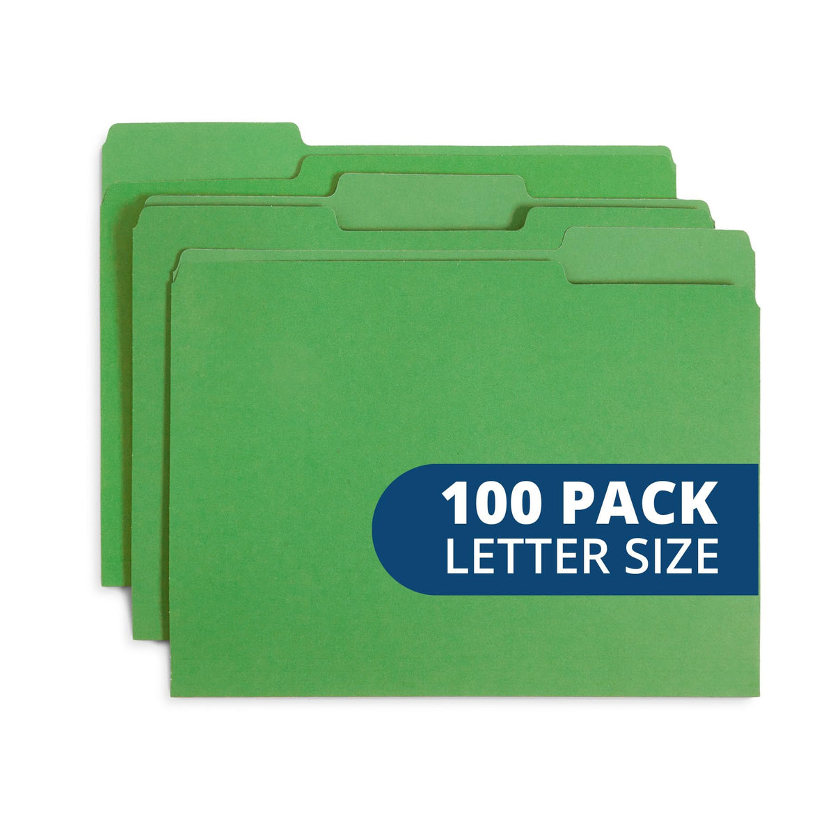 Blue Summit Supplies 100 File Folders, Letter Size, 1/3 Cut Tab, Blue