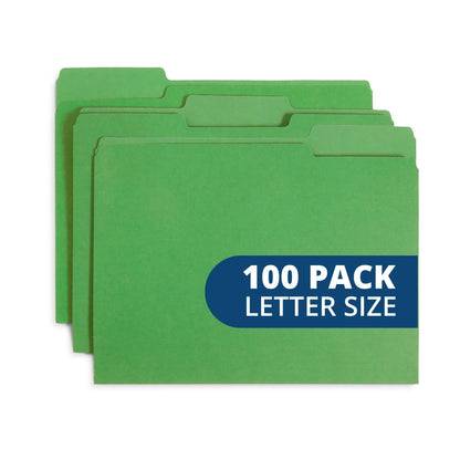 Blue Summit Supplies 100 File Folders, Letter Size, 1/3 Cut Tab, Blue