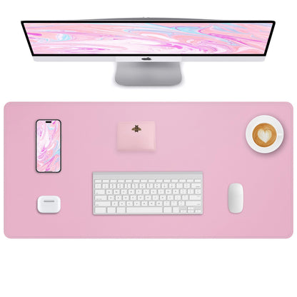 AFIING Desk Pad Protector 23.6" x 13.7" - Non-Slip Waterproof PU Leather Desk Mat for Mouse, Keyboard, Laptop, Office and Home Workspace (Beige)