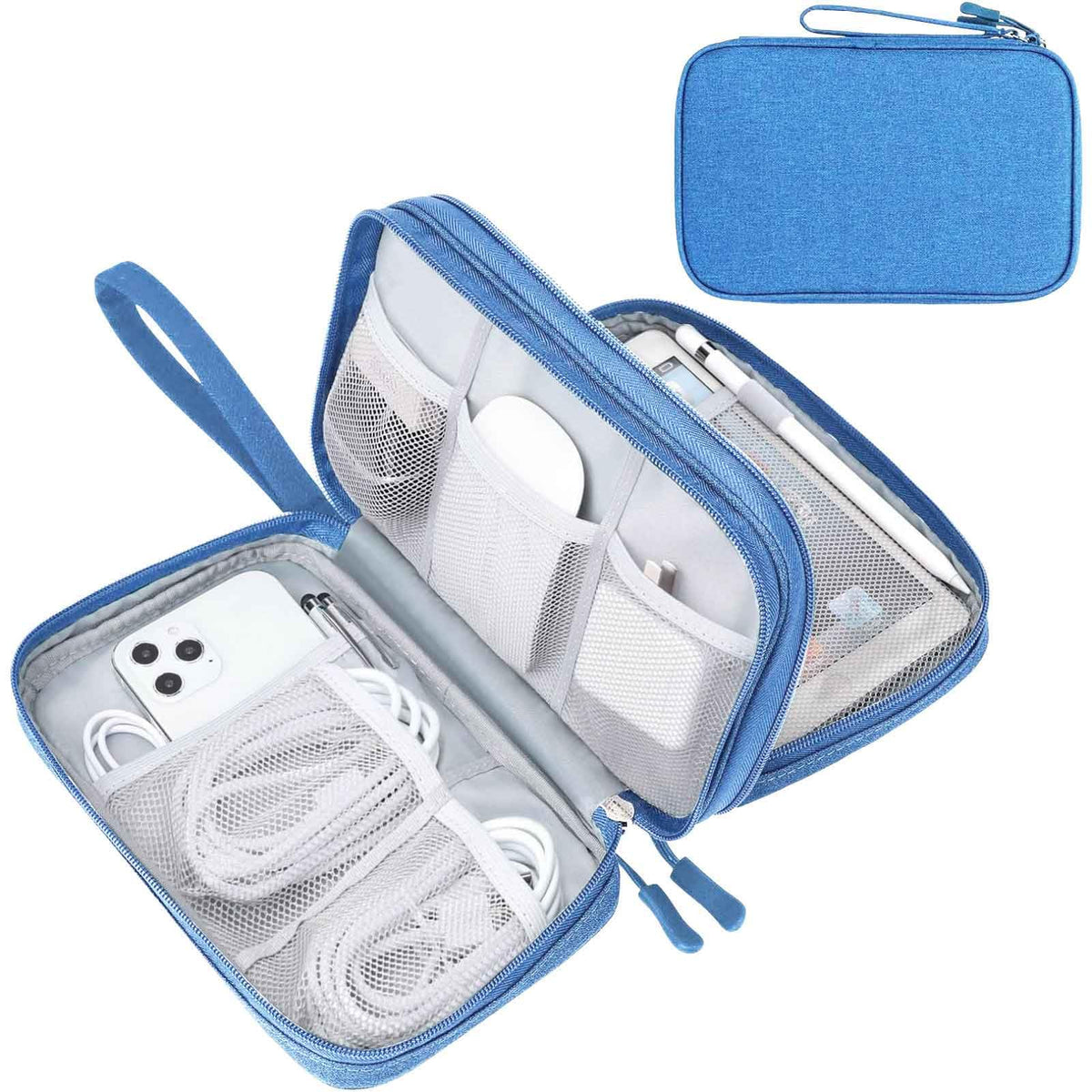 FYY Electronic Organizer, Travel Tech Pouch Bag, Cable Organizer Navy