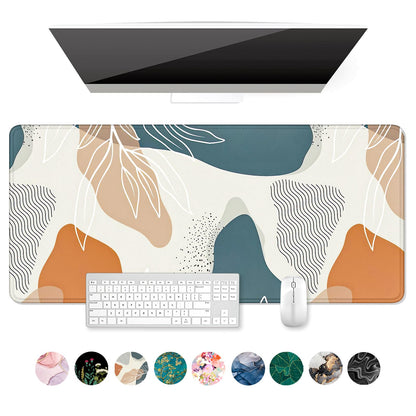 Desk Mat, Ultra Large Mouse Pad, XXL Gaming Mousepad, Green Tropical Leaves Deskpad, Big Extended Full Size Mouse Pad, Desktop Desk Matt for Keyboard, Laptop & Computer, 35.5 x 15.7 in