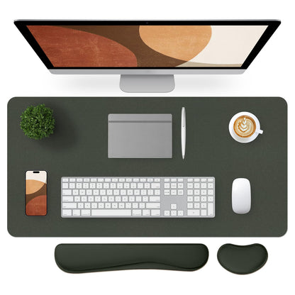 Bloss Green Desk Mat, Desk Matt for Desktop, Large Leather Desk Pad, Desk Pad Mat Waterproof, Computer Mat for Office Work/Home/Decor (31.5 x 15.7 Inches)