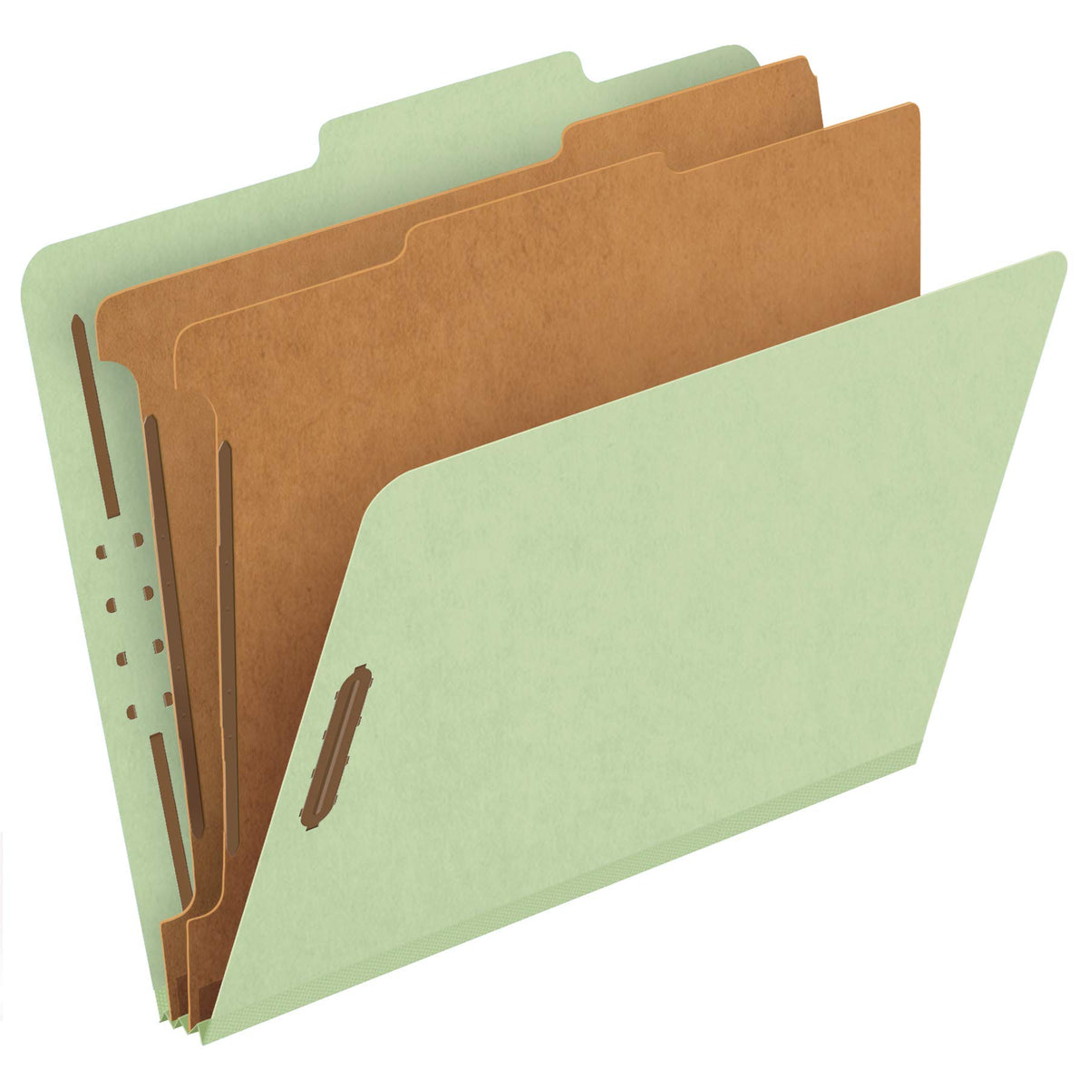 Pendaflex Recycled Classification File Folders, 2 Dividers, 2" Embedded Fasteners, 2/5 Tab Cut, Letter Size, Red (24075R), Specialty, Box of 10