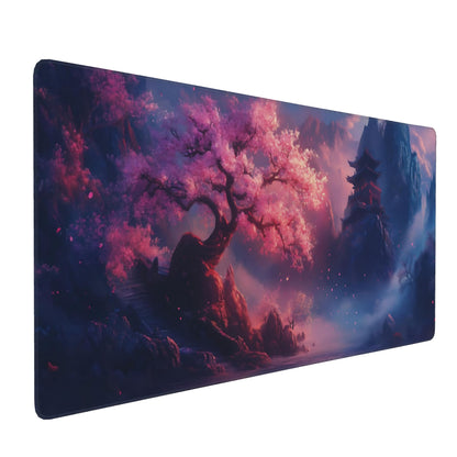 Dark Green Floral XXL Desk Mat, Extra Large Mouse Pad with Anti-Slip Base & Stitched Edges for Women, Aesthetic Desk Pad for Home Office Computer, Keyboard Mat Office Supplies Decor