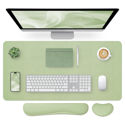 Bloss Green Desk Mat, Desk Matt for Desktop, Large Leather Desk Pad, Desk Pad Mat Waterproof, Computer Mat for Office Work/Home/Decor (31.5 x 15.7 Inches)