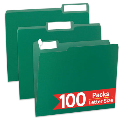 VZCPYTPM 100 Packs File Folder,1/3-Cut Tabs,Blue File Folders Letter Size